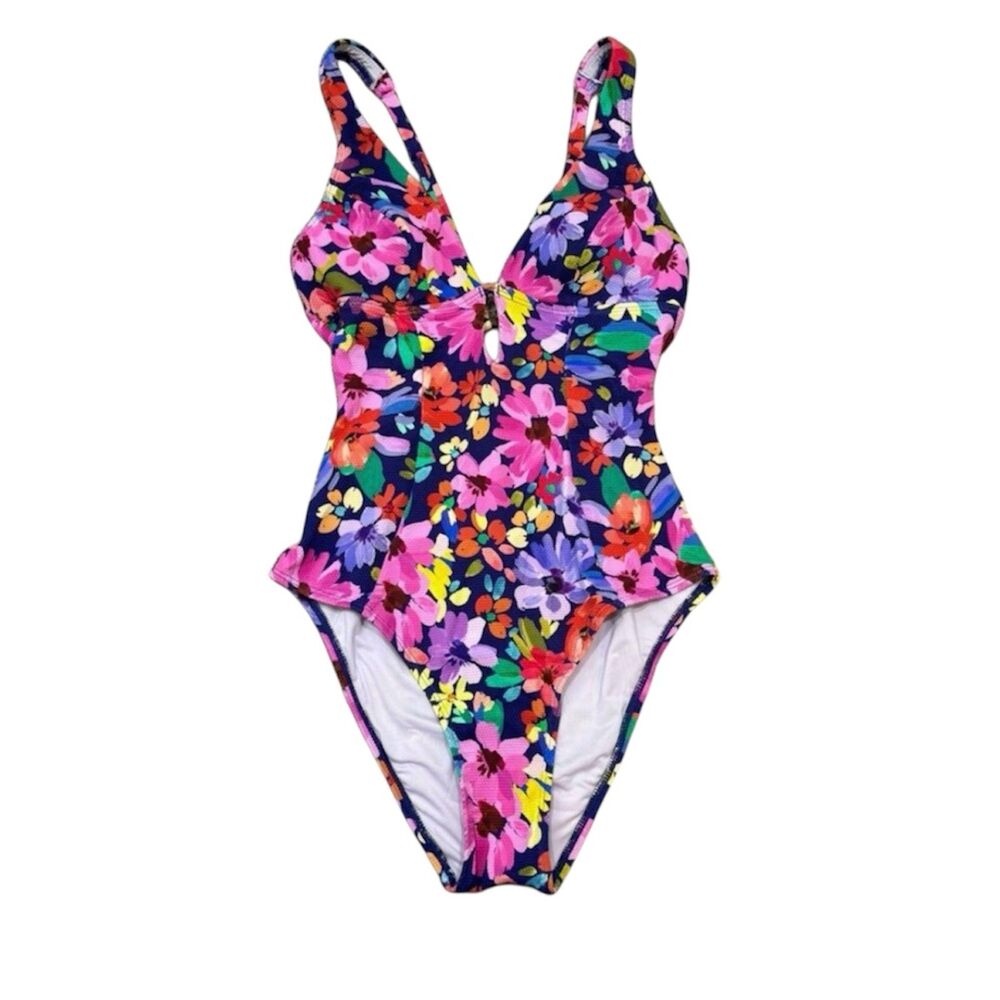 NWT Cupshe Bright Floral One Piece Swimsuit Size XS
